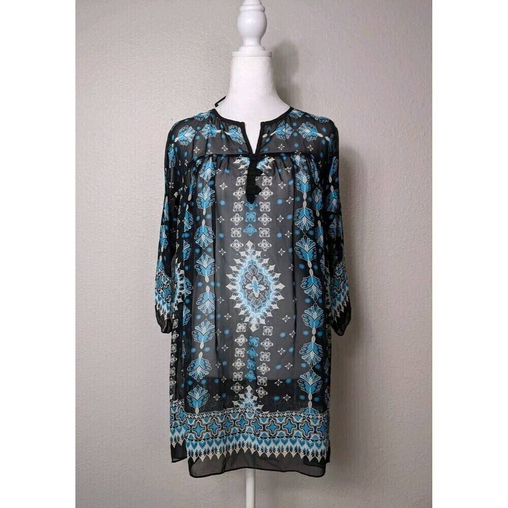 NWT $448 Nanette Lepore Silk Tunic Dress Sz 0 Sun City Sheath Black Made NYC #11